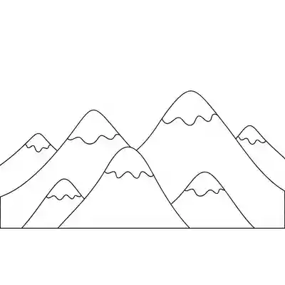 Small Mountain Coloring Page for Kids (2)