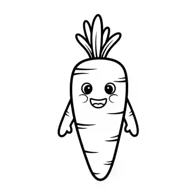 Smiling Carrot Coloring Page for Kids (1)