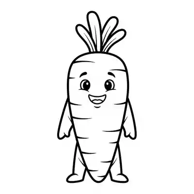 Smiling Carrot Coloring Page for Kids (2)