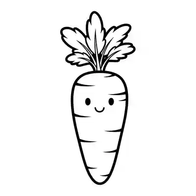 Smiling Carrot Coloring Page for Kids (4)