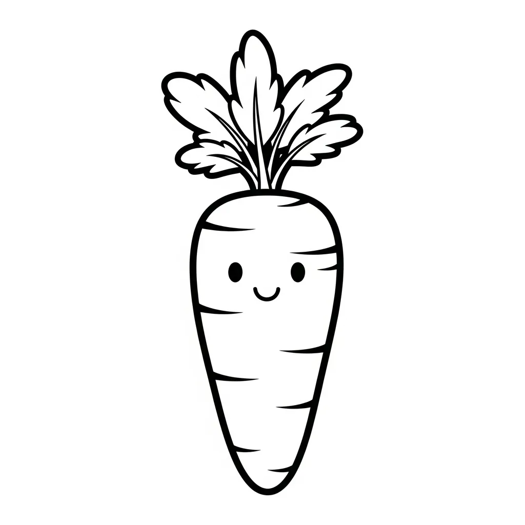 Smiling Carrot Coloring Page for Kids (4)