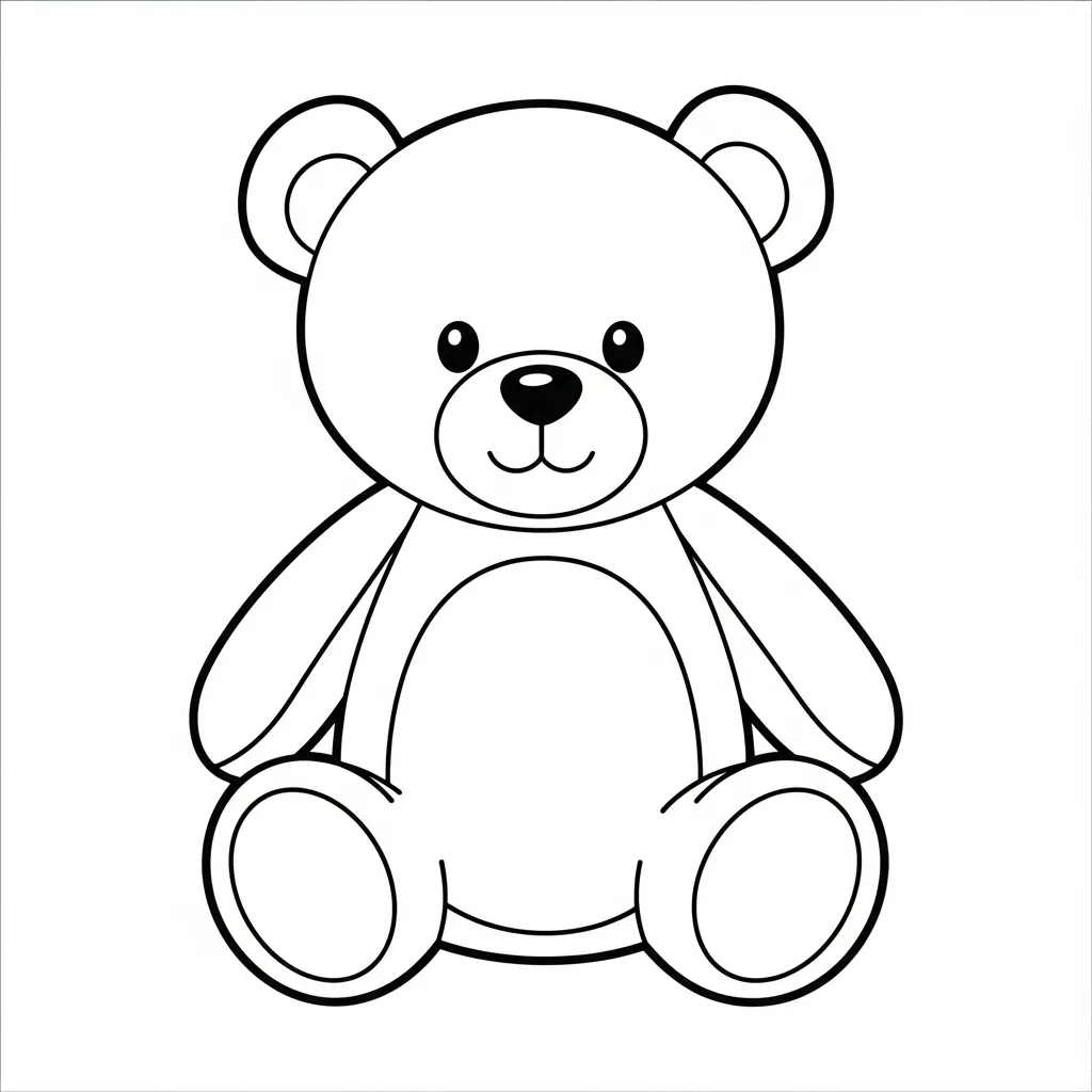 Toy Teddy Bear Coloring Page for Kids (1)