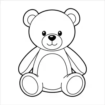 Toy Teddy Bear Coloring Page for Kids (1)