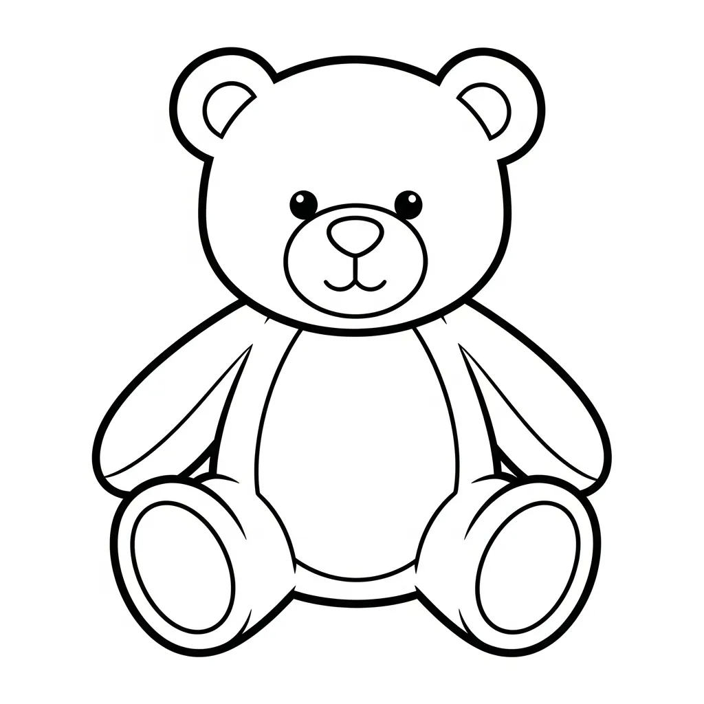 Toy Teddy Bear Coloring Page for Kids (2)