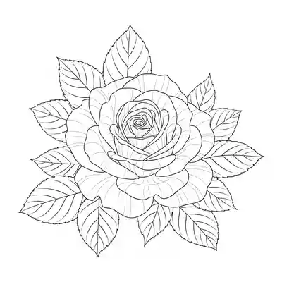 Vibrant Rose Bloom in Garden Setting Scene (1)
