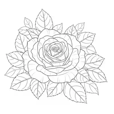 Vibrant Rose Bloom in Garden Setting Scene (2)