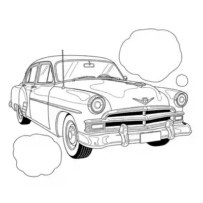Vintage Car Intricate Coloring Page (2)